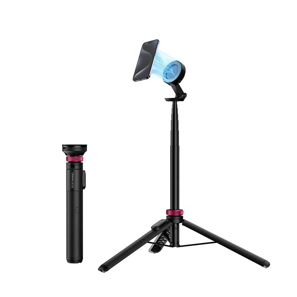 Ulanzi MT-84 MagSafe Magnetic Smartphone Selfie Stick Tripod for iPhone and Other MagSafe Devices - 7-Section Extendable Rod (up to 153cm) for Live Streaming, Vlogging, Photography, and Content Creation | T001