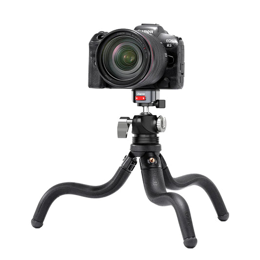 Ulanzi MT-68 Claw Quick Release Flexible Tripod with Detachable 360° Panoramic Ball Head, Cold Shoe and 1/4" Screw Mount, 3kg Max. Load Capacity for Smartphones, DSLR, SLR, Mirrorless, Compact, Panoramic, and Action Cameras | T061CNB1