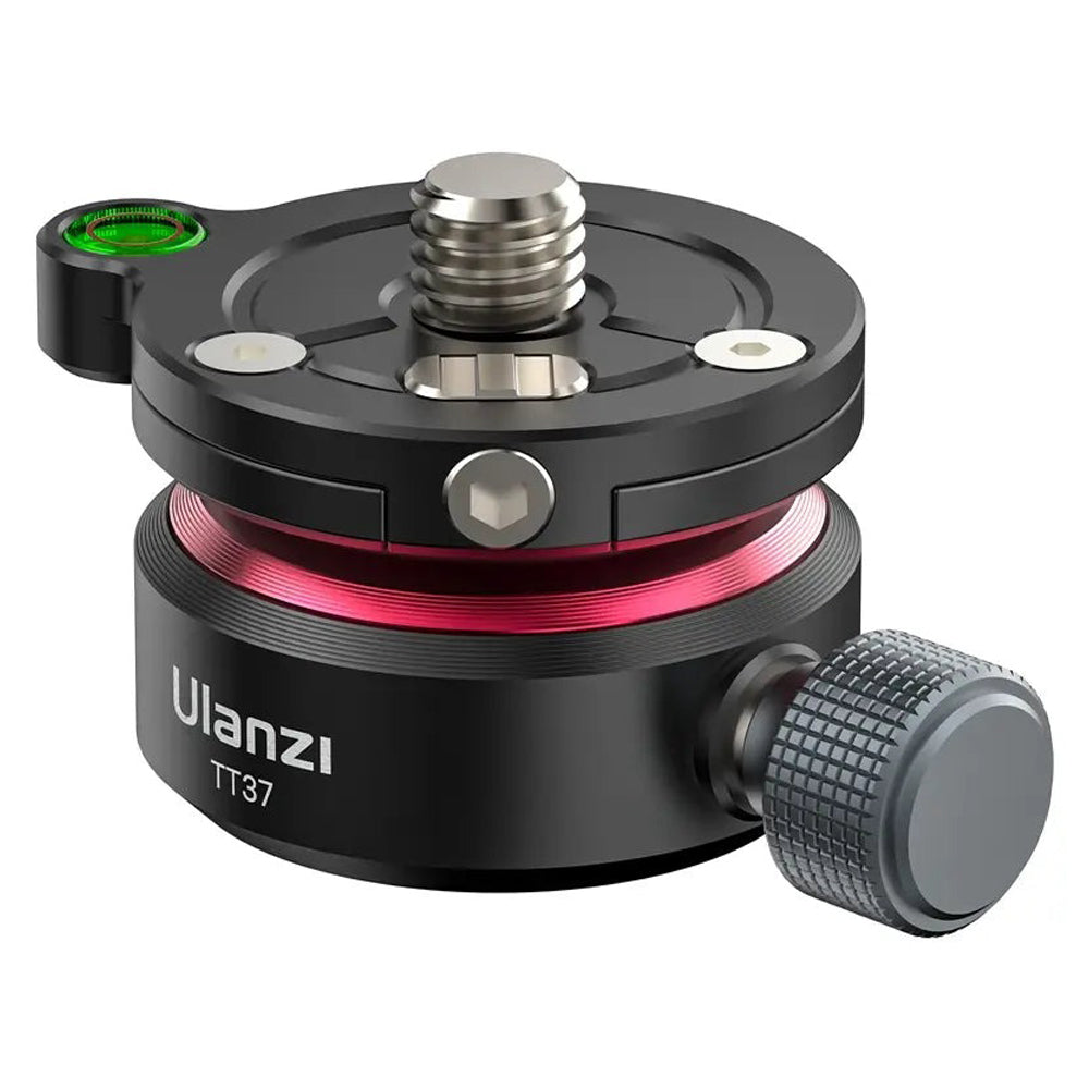 Ulanzi TT37 Mini Levelling Base for Tripod / Monopod Head Aluminum Alloy with Bubble Level, Max 5kg Load Capacity, 3/8"-16 Top and Bottom Thread Mounts, Anti Slip and Upgraded Locking System Design for Photography Videography