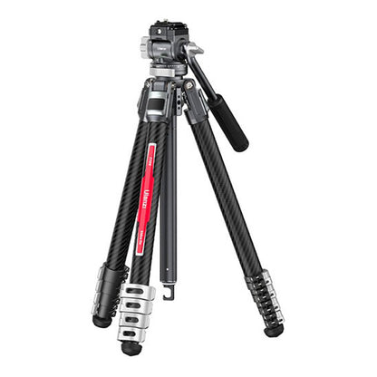 [CLEARANCE] Ulanzi TT09 VideoGo Carbon Fiber Video Tripod with Falcam F38 Arca-Swiss Quick Release Plate, Panoramic Ball Head, Integrated Leveling Bowl, 360° Pan / -50° to +60° Tilt, 142cm Max. Height for DSLR, SLR, Mirrorless, Video Camera