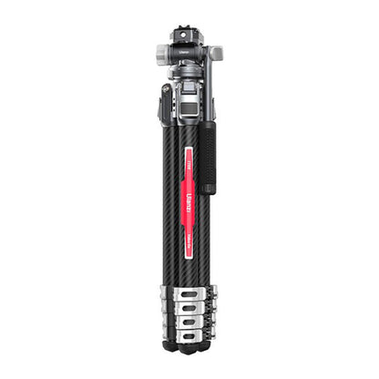 [CLEARANCE] Ulanzi TT09 VideoGo Carbon Fiber Video Tripod with Falcam F38 Arca-Swiss Quick Release Plate, Panoramic Ball Head, Integrated Leveling Bowl, 360° Pan / -50° to +60° Tilt, 142cm Max. Height for DSLR, SLR, Mirrorless, Video Camera