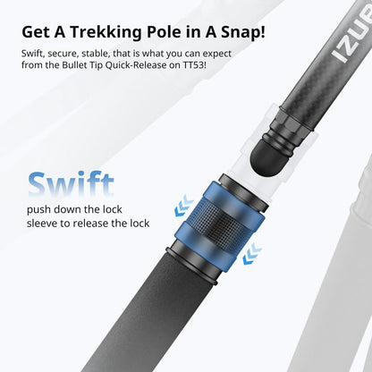 Ulanzi TT35 Carbon Fiber Hiking Stick Tripod Kit with Arca-Swiss and F38 Quick Release Plate Compatible Ball Head for Camera, Detachable 4-Section Monopod Legs, 146cm Maximum Working Height, and 5kg Load Capacity for Photography
