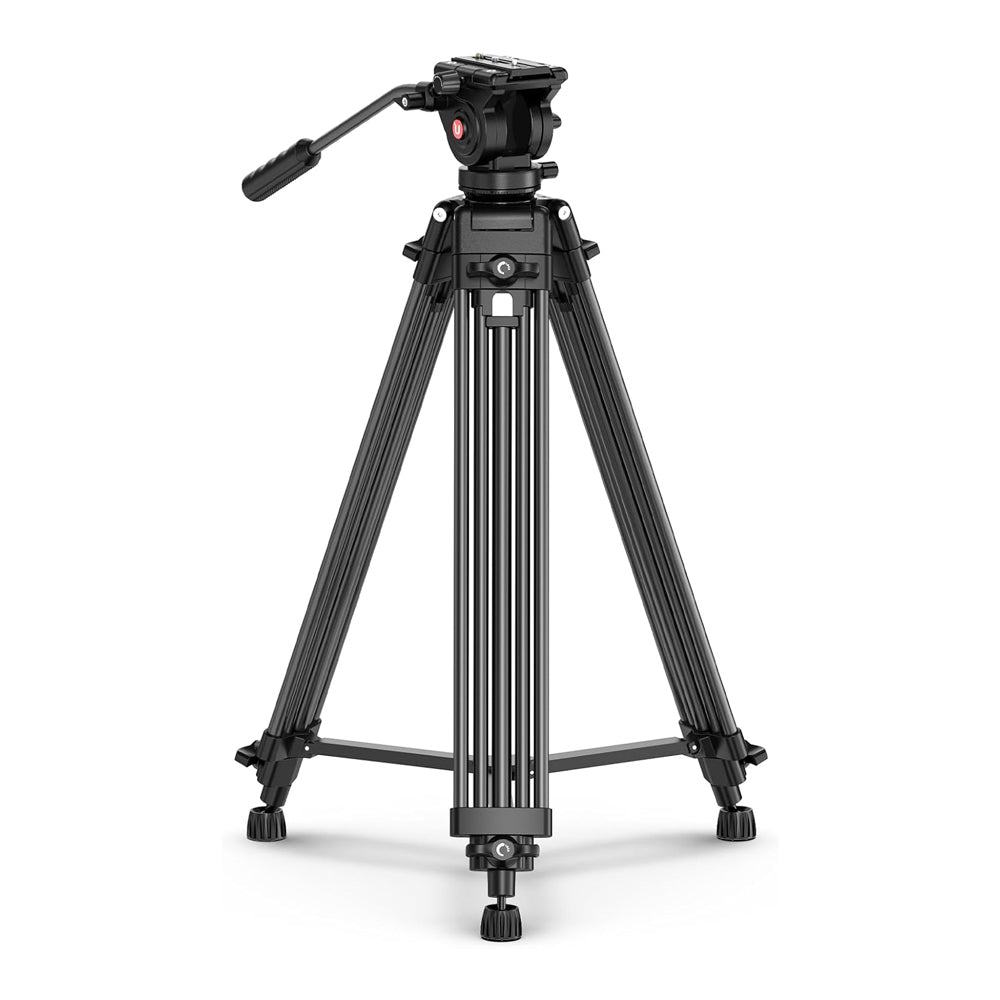 Ulanzi MT-81 Aluminum Video Tripod with Fluid Head & Camera Quick Release Plate - 155cm Max Height, 8kg Load Capacity for Photography, Live Streaming, and Filmmaking | T080GBB1