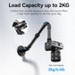 Ulanzi ZJ04 Overhead Magic Arm Wall Mount with 4-Section Adjustable Length Up to 98cm, 360° Ball Head, 180° Toothed Joints, and 1/4" Mount for Cameras, Video Lights, and Microphones for Live Streaming, Photography, and Vlogging