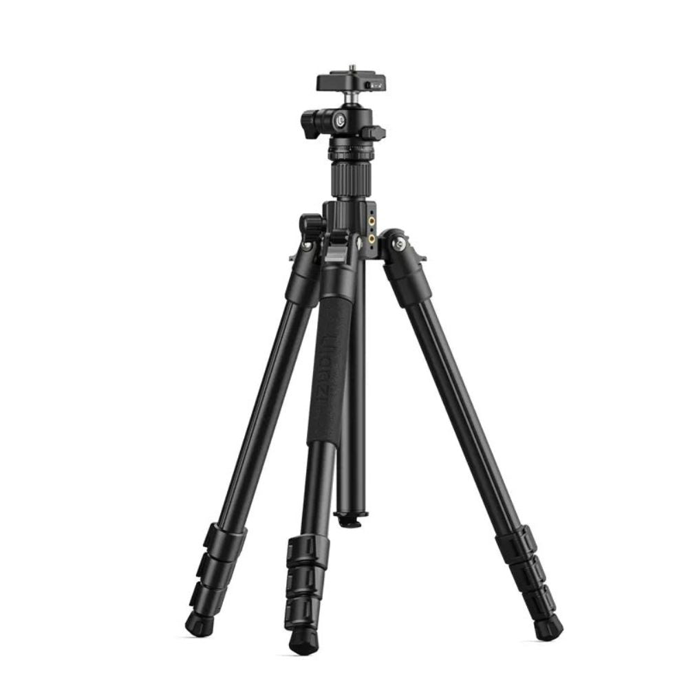 Ulanzi TT53 Traveler Tripod Reverse Folding Leg Uka Quick Release Plate with Side-Mounted 1/4" ARRI Locating Holes, 360° Rotation for Landscape to Portrait Shots, Up to 3kg Ball Head & 8kg Leg Support for DSLR, Mirrorless, Cinema Camera