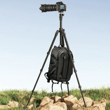 Ulanzi TT53 Traveler Tripod Reverse Folding Leg Uka Quick Release Plate with Side-Mounted 1/4" ARRI Locating Holes, 360° Rotation for Landscape to Portrait Shots, Up to 3kg Ball Head & 8kg Leg Support for DSLR, Mirrorless, Cinema Camera