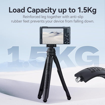 Ulanzi JJ-01 Go Quick II Magnetic Flexible Camera Tripod with Quick Release Action Camera Mount and 1/4"-20 Adapter for GoPro DJI Insta360 and Smartphone Holders | T121GBB1