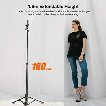 Ulanzi TB64 TB64Z Aluminum Camera Tripod with Smartphone Holder and Remote (Optional Purchase) for Live Streaming, Vlogging, Video Content Creation, Photography, or Serve as Light Stand | T115GBB1 T126USB1