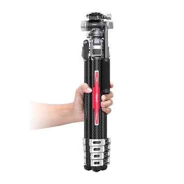 [CLEARANCE] Ulanzi TT09 VideoGo Carbon Fiber Video Tripod with Falcam F38 Arca-Swiss Quick Release Plate, Panoramic Ball Head, Integrated Leveling Bowl, 360° Pan / -50° to +60° Tilt, 142cm Max. Height for DSLR, SLR, Mirrorless, Video Camera
