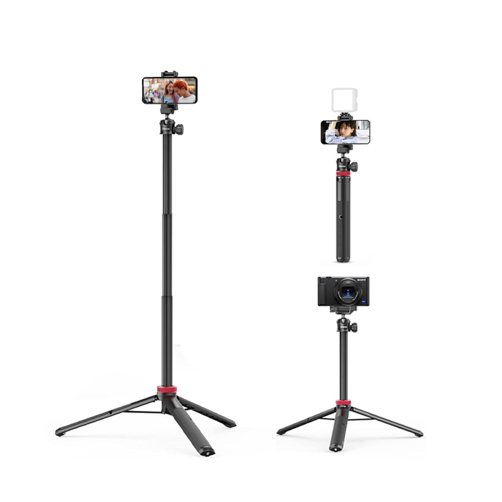 Ulanzi MT-44 + Remote 3-Section Extendable Folding Vlog Tripod, Camera & Phone Mount with Max 1.5Kg Load Capacity for Vlogging, Live Selling, Livestreaming