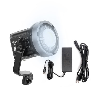 Ulanzi VL-200Bi 200W / VL-120Bi 120W Bi-Color LED Video Light 2700K-6500K CCT CRI 95+ with V-Mount Battery Plate, Bowens Accessory Mount, LCD Display, Built-In Dimming Control Knob, and 360° Rotate L-Stand for Studio Lighting Equipment