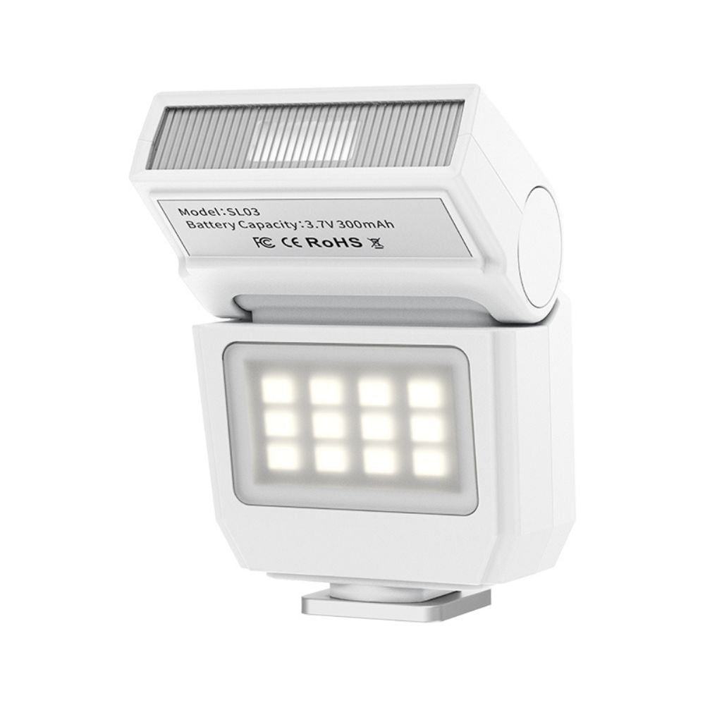 Ulanzi SL03 Spark Lite Camera Flash with 90 Degree Pan Tilt, 3 Lighting Modes, Universal Hot Shoe, Max 500 Light Flashes and USB Type-C Fast Charging Port for Food and Still Life Photography | Black, White | SL02 | SL01