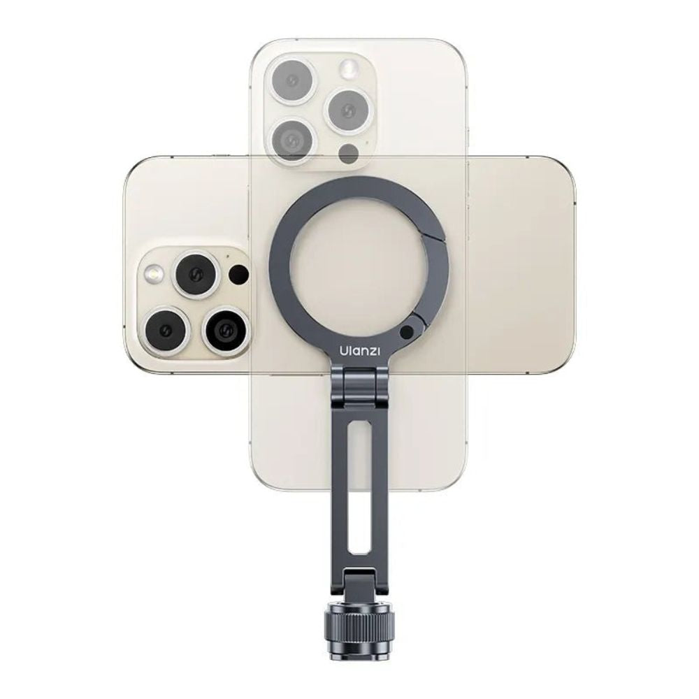 Ulanzi MA07 Magnetic Compact Phone Holder with Clip-On Design, Universal 1/4" & Cold Shoe Mount to Camera, Tripods, Selfie Stick for Dual-Screen Shooting, Interviews, BTS, Selfie and Live Streaming | M084