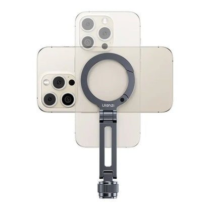 Ulanzi MA07 Magnetic Compact Phone Holder with Clip-On Design, Universal 1/4" & Cold Shoe Mount to Camera, Tripods, Selfie Stick for Dual-Screen Shooting, Interviews, BTS, Selfie and Live Streaming | M084
