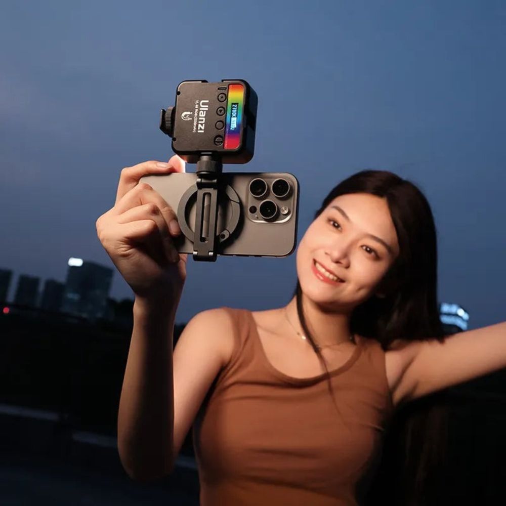 Ulanzi MA07 Magnetic Compact Phone Holder with Clip-On Design, Universal 1/4" & Cold Shoe Mount to Camera, Tripods, Selfie Stick for Dual-Screen Shooting, Interviews, BTS, Selfie and Live Streaming | M084