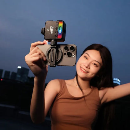 Ulanzi MA07 Magnetic Compact Phone Holder with Clip-On Design, Universal 1/4" & Cold Shoe Mount to Camera, Tripods, Selfie Stick for Dual-Screen Shooting, Interviews, BTS, Selfie and Live Streaming | M084