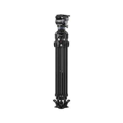 Ulanzi VideoFast Heavy-Duty Tripod with Fluid Head & Manfrotto Quick Release Plate - Carbon Fiber/Aluminum Legs, 360° Panning, +90°/-45° Tilting, 164cm Max Height, 25kg Load Capacity for Digital Cameras & Video Camcorders