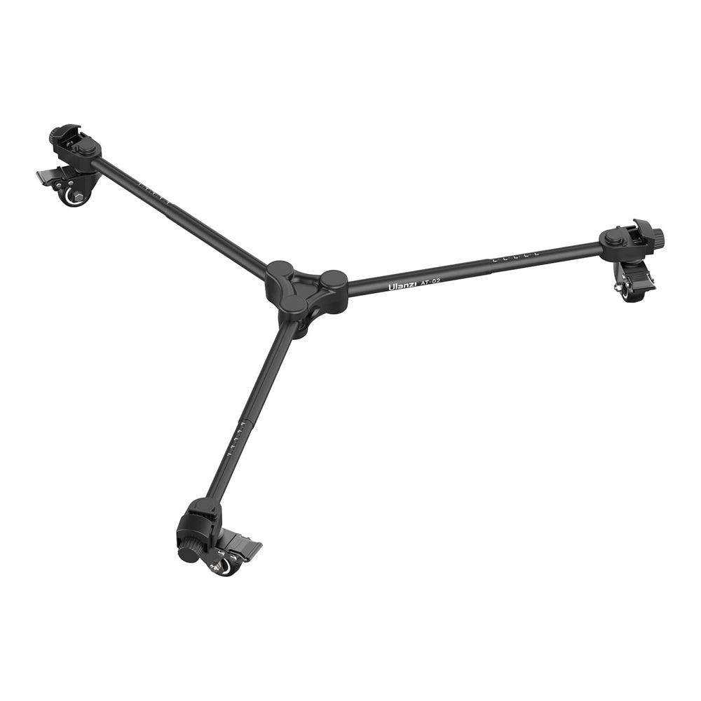 Ulanzi AT-01 Portable Aluminum Tripod Stand 152cm Max Height, 5kg Load Capacity, 1/4" & 3/8" Screw Mount / AT-02 Dolly Base Plate with 360 Degrees Swivel Wheel and 20kg Load Capacity for Live Streaming, Vlogging, and Content Creation