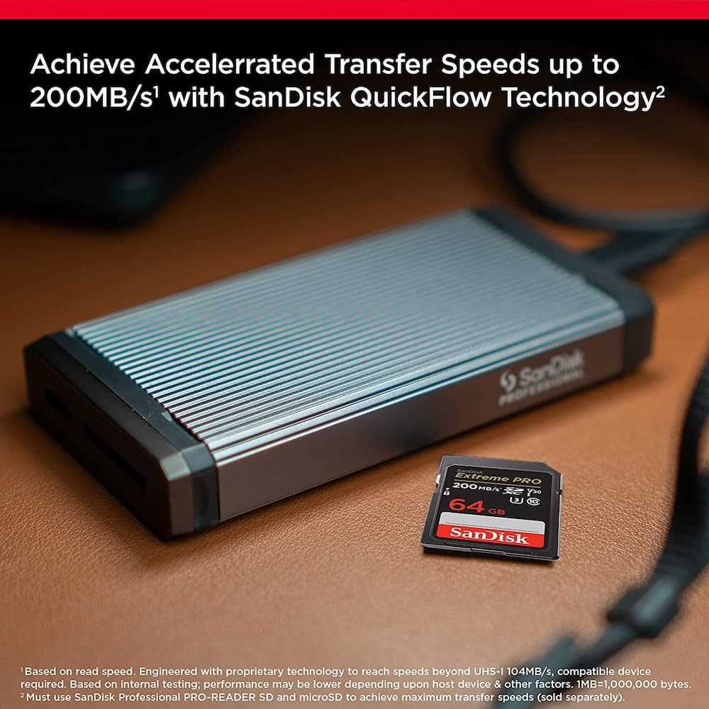 SanDisk Extreme Pro SD Card UHS-I SDXC Class 10 with 200MB/s Read Speed V30 (64GB, 128GB, 256GB)