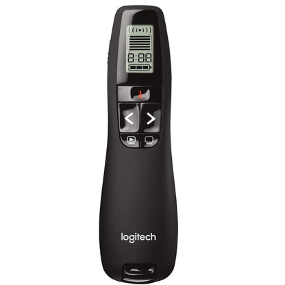 Logitech R800 Professional Presenter Wireless Presentation Clicker Remote with Green Laser Pointer and LCD Display