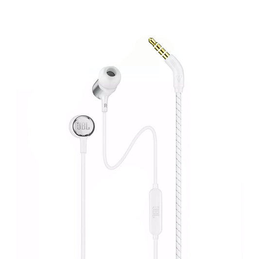 JBL LIVE 100 In-Ear Headphones Wired Earphones with Remote Control Premium Aluminum Housing Mic Voice Assistant Hands-Free Calls