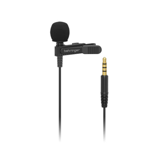 Behringer BC LAV Condenser Lavalier Microphone for Mobile Devices with 3.5mm TRRS Cable & 3.5mm TRS Adapter, 1.2m Cable, Omni-directional Capsule, 50Hz-20kHz Frequency Response, Shirt clip, Windscreen & Carry Pouch Included