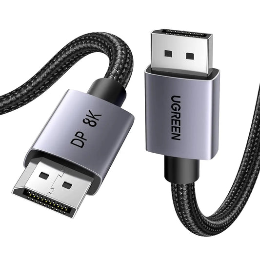 UGREEN 8K UHD DP 1.4 High-Speed DisplayPort Cable -  Supports 32.4Gbps Transmission, 240Hz Refresh Rate, 24-bit Audio, 3D Visuals & Dynamic HDR for TVs, Monitors, Projectors, Cameras, Laptops & Computers | DP120