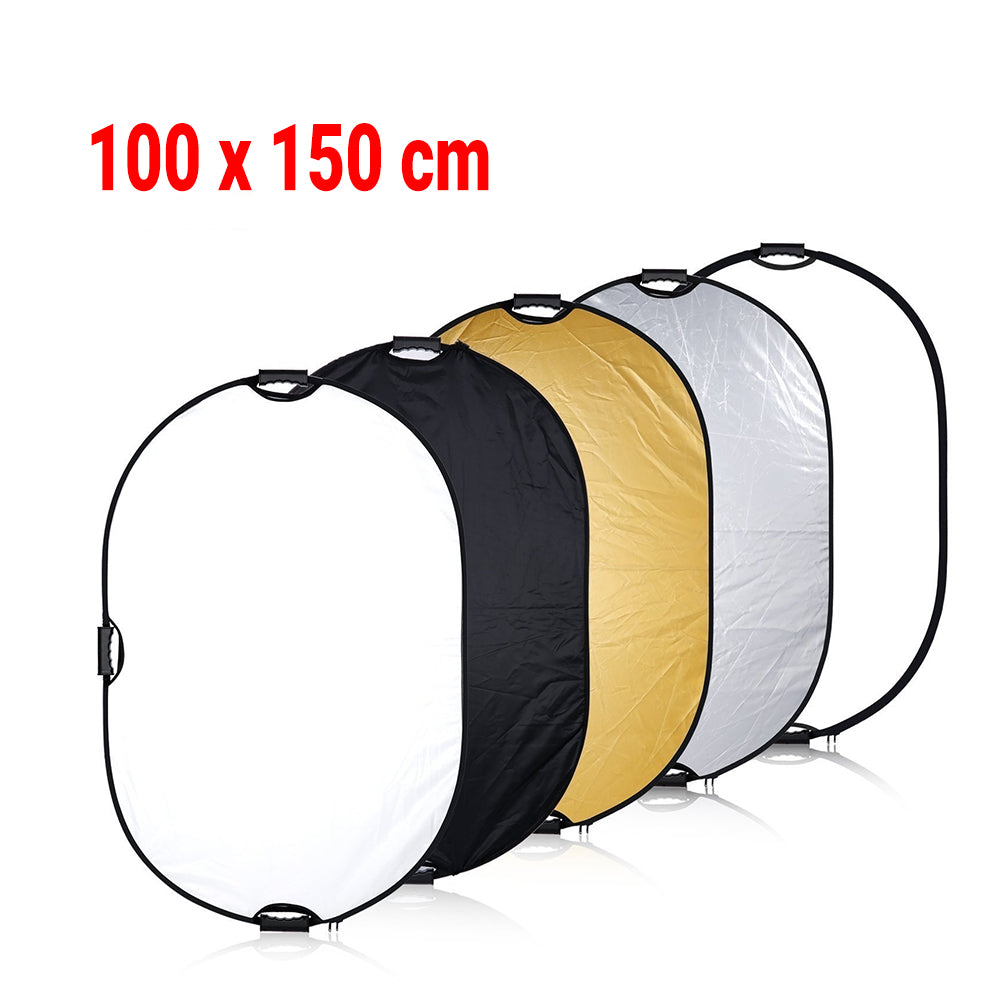 Pxel RF-10X15 5 in 1 Portable Multi 40"x 60"/100 x 150CM Camera Lighting Reflector Diffuser Kit with Carrying Case for Photography