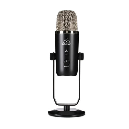 Behringer BIGFOOT All-In-One USB Studio Condenser Microphone with 4 Pickup Modes, Onboard Headphone Amplifier 3.5mm TRS Output Jack, Onboard Monitoring & Control, 20Hz–20kHz (-10dB) Frequency Range, USB mini-B