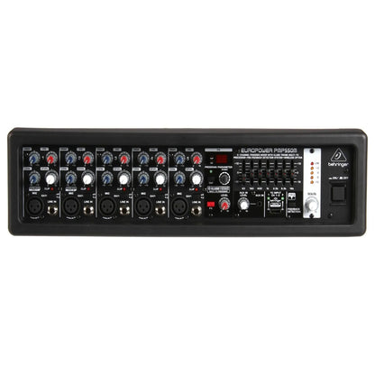 [CLEARANCE] Behringer EuroPower PMP550M 500W 5-Channel Powered Mixer with Klark Teknik Multi-FX Processor, FBQ Feedback Detection System, & Wireless Option, 25 Presets Reverb, Chorus, Flanger, Delay, Pitch Shifter, 5 Mic/Line, TRS/Aux Input