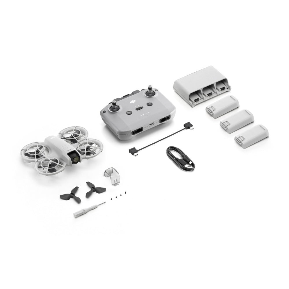 DJI Neo Standard (Single Battery) / Fly More Combo (3-Battery) 4K 30fps 22GB FPV Immersive Drone with Goggles N3 & RC Motion 3 Control, 18 Minutes Max Flight Time, Palm Takeoff / Landing, RTH, QuickShots, Subject Tracking