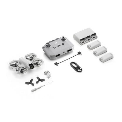 DJI Neo Standard (Single Battery) / Fly More Combo (3-Battery) 4K 30fps 22GB FPV Immersive Drone with Goggles N3 & RC Motion 3 Control, 18 Minutes Max Flight Time, Palm Takeoff / Landing, RTH, QuickShots, Subject Tracking
