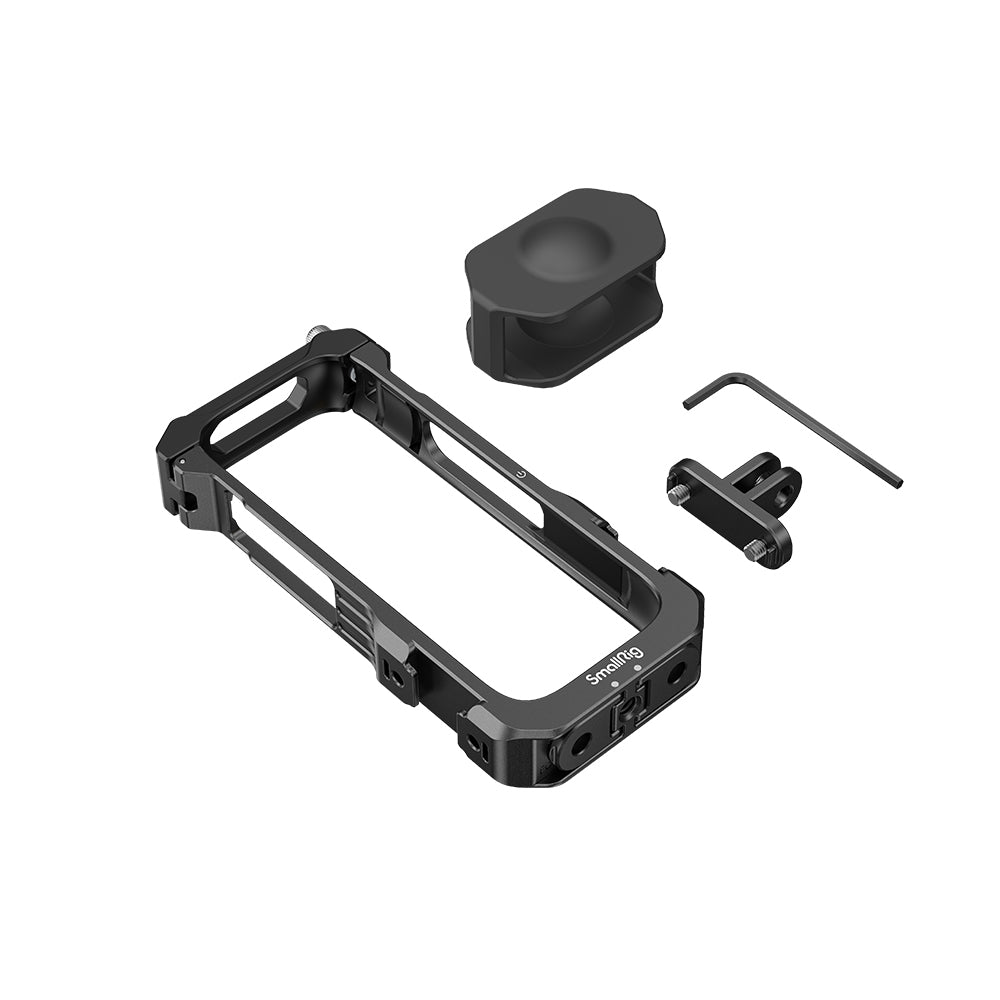 SmallRig Formfitting Aluminum Protective Utility Frame with Silicone Lens Cap, Knurled Locking Screw, Foldable & Detachable Mounting Fingers for Insta360 ONE X2 Action Cameras 2923