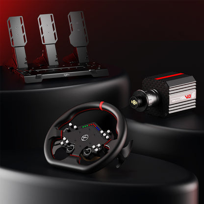 PXN VD6 & VD4 Direct Drive Sim Racing Wheel Bundle with High-Torque Servo Motor Base, Hall Sensor Pedals, Programmable Buttons, Quick Release Steering Wheel & SimRacing Software PC, PS4 / PS5 Pro, Xbox Series, Gaming Console Accessories
