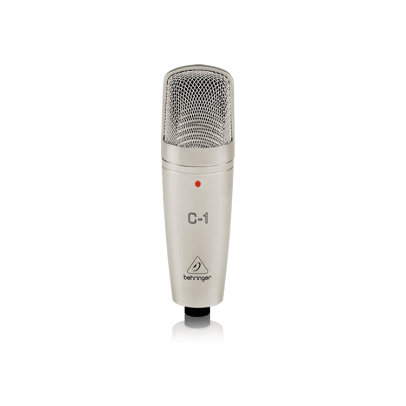 Behringer C-1 Medium-Diaphragm Studio Condenser Microphone with Cardioid Polar Pattern, Swivel Stand Mount Included, Ultra-Low Noise Transformerless FET Input, 3-Pin XLR Connector, 40Hz to 20kHz Frequency Response