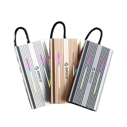 [CLEARANCE] ORICO 12-in-1 (RGB) USB 3.1 Type C Multifunctional Docking Station with 5Gbps USB-C Input, 4K 60Hz, PD 100W, 5Gbps USB-A 3.1. USB-A 2.0, 4K 60Hz DP, 1000Mbps Ethernet, 3.5mm Audio Port, SD & TF Card Slot (Gray, Rose Gold, Silver)