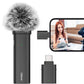 Ulanzi WM-10 Type C / Lightning Clip-On Wireless Lavalier Microphone (Plug & Play) with 32.8ft (10m) Range Built-in 4.5h Battey Life, 360 Degree Omnidirectional Sound, Noise Reduction for Vlogging, Interview Recording, Livestreaming