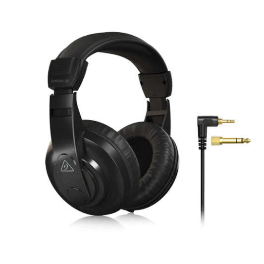 Behringer HPM1100-BK Wired Multi-purpose Stereo Headphones with Ultra-comfortable Adjustable Headband & Top-Notch Ear Cushions, 2m Cable Length, 1/8" Plug, 1/4" Adapter, 40mm Dynamic Drivers, 20Hz to 20kHz Frequency Response