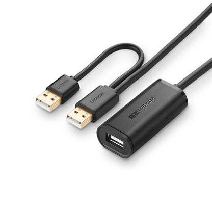 UGREEN 10 Meters USB 2.0 Type A Female to Male Gold-Plated Active Extension Cable with FE1.1s Chip and 480Mbps Transfer Rate for PC, Laptops, Gaming Consoles, Printers | 20214