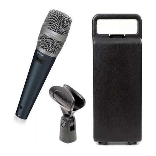 Behringer SB 78A Condenser Cardioid Microphone with Integrated Spherical Wind & Pop Noise Filter, Mute & Voice Activated Recording Function, Shock Stand Mount Included, 3-Pin XLR Connector, 50Hz to 16kHz Frequency Response