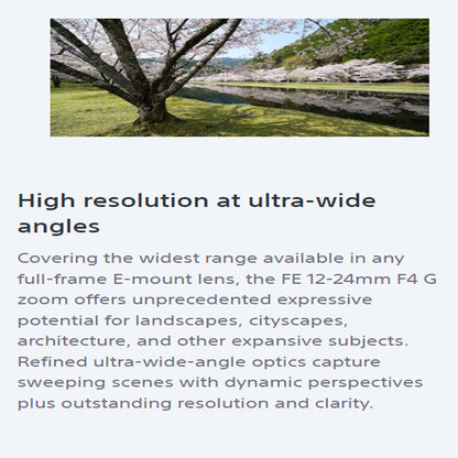 Sony FE 12-24mm f/4 G Ultra-wide-angle Zoom Lens with Full-Frame Sensor Format for E-Mount Mirrorless Digital Camera | SEL1224G