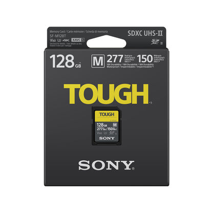 Sony 64GB/128GB SF-M TOUGH SDXC UHS-II V60 Class SD Memory Card with 277 MB/s Read and 60MB/s Write Speed for DSLR, SLR, Mirrorless, Video Camera | SFM64T/T1, SF-M128T/T1