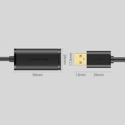 UGREEN 10 Meters USB 2.0 Type A Female to Male Gold-Plated Active Extension Cable with FE1.1s Chip and 480Mbps Transfer Rate for PC, Laptops, Gaming Consoles, Printers | 20214