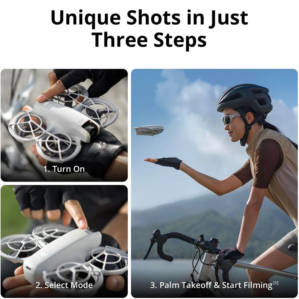 DJI Neo Standard (Single Battery) / Fly More Combo (3-Battery) 4K 30fps 22GB FPV Immersive Drone with Goggles N3 & RC Motion 3 Control, 18 Minutes Max Flight Time, Palm Takeoff / Landing, RTH, QuickShots, Subject Tracking