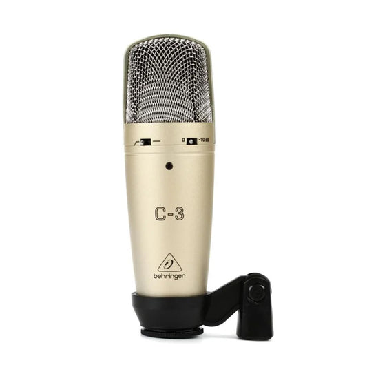 Behringer C-3 Medium Dual-Diaphragm Studio Condenser Microphone with Cardioid, Omnidirectional & Figure-eight Pickup Patterns, Swivel Stand Mount Included, Ultra-Low Noise, Switchable -10dB Pads, 3-Pin XLR, 40Hz to 18kHz Frequency Response