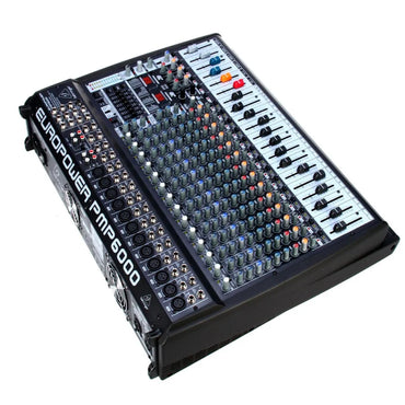 [CLEARANCE] Behringer EuroPower PMP6000 1600W 20-Channel Powered Mixer with Built-in Dual Multi-FX Processor & FBQ Feedback Detection System, 60mm Throw Faders, 12 XLR 2 RCA 1/4" (Mono), 20 TRS, 2 speakON, 2 Post FC, 2 Pre Monitor, 1/4" Headphones