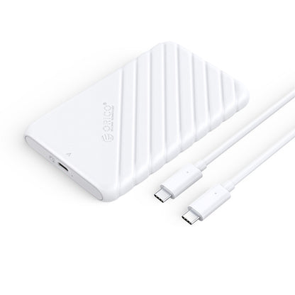 [CLEARANCE] ORICIO 2.5 inch SATA to USB 3.1 SSD Enclosure Idea Case for Idle HDD USB 3.1 Gen1 Type C Tool-Free with 6Gbps Fast Data Transfer Rate, 6TB Max. Disk Capacity, 0.5m Data Cable HDD Hard Drive Enclosure (White) | 25PW1C-C3