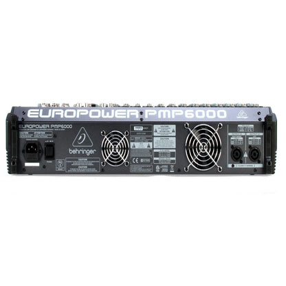 [CLEARANCE] Behringer EuroPower PMP6000 1600W 20-Channel Powered Mixer with Built-in Dual Multi-FX Processor & FBQ Feedback Detection System, 60mm Throw Faders, 12 XLR 2 RCA 1/4" (Mono), 20 TRS, 2 speakON, 2 Post FC, 2 Pre Monitor, 1/4" Headphones