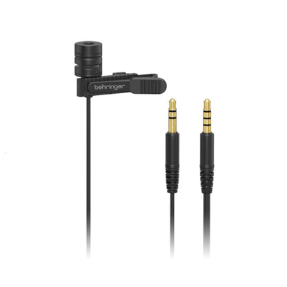 Behringer BC LAV GO Professional-Grade Condenser Lavalier Microphone for Mobile Devices with 3.5mm TRS Cable & 3.5mm TRRS Adapter, 1.2m Cable, Unidirectional, 50Hz-20kHz Frequency Response, Shirt clip, Windscreen & Carry Pouch Included