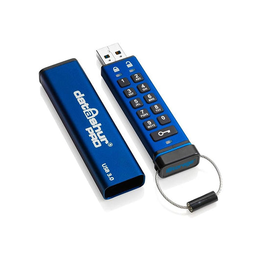 iStorage PRO datAshur 32GB | 64GB |128GB 256-bit AES Encrypted USB 3.2 Flash Drive with Password Protection, PIN-Protected with Alphanumeric Keypad, 139 MB/s Max. Read Speed, 43 MB/s Max, Write Speed | IS-FL-DA3-256